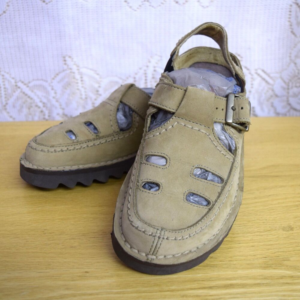 MOZO Womens Size 8.5 Chunky Leather Sandals READ Granola Gorpcore Fisherman